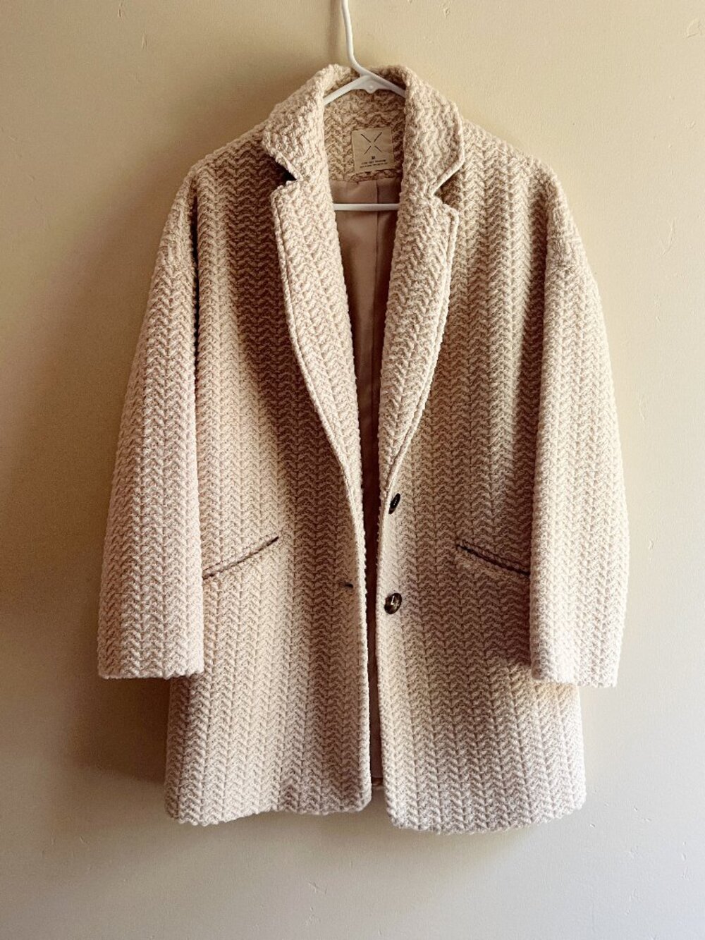 Pin and Needle cream wool teddy Coat preppy coquette winter cottage old money